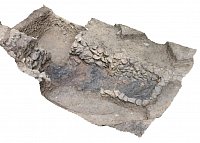 3D-Modell des rampenartig eingetieften Ofenbefundes (Modell F. Rösch).